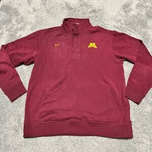 Minnesota Golden Gophers Nike Henley Sweatshirt Mens Large College Vintage